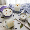Sage and Lavender wooden wick candles with organic lavender. Relaxing home decor.