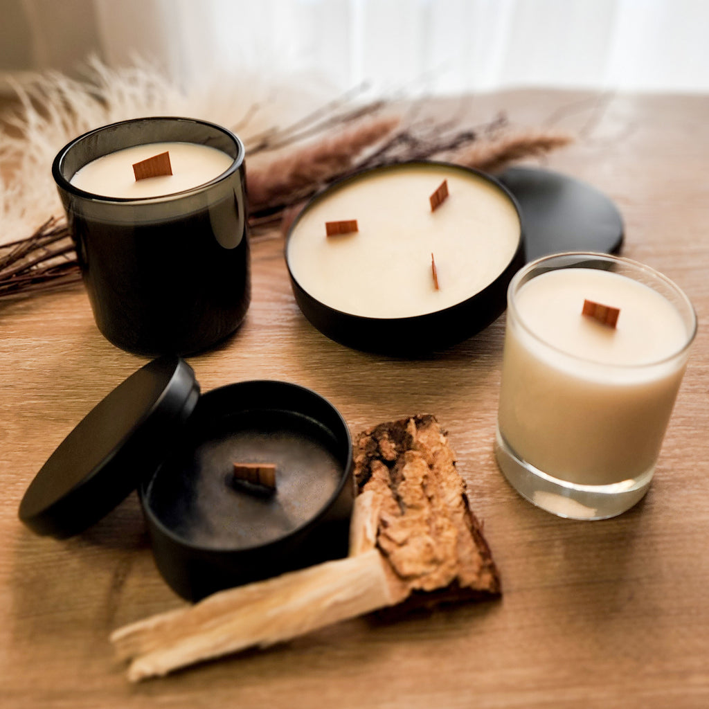  Crackling Wood Wick Candle Handcrafted with Natural