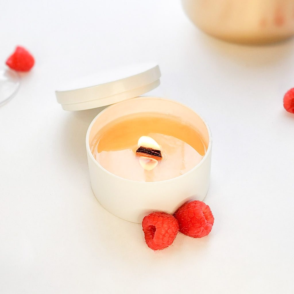 1 or 3 wick candles Raspberry and Champage. Fruity and Sweet scent.