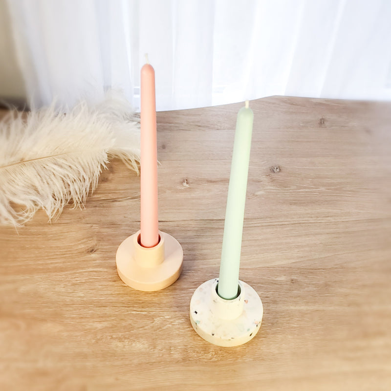 Two Handmade Round Candle Holders