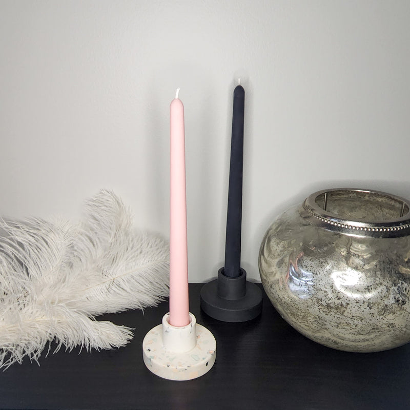 Two Handmade Round Candle Holders